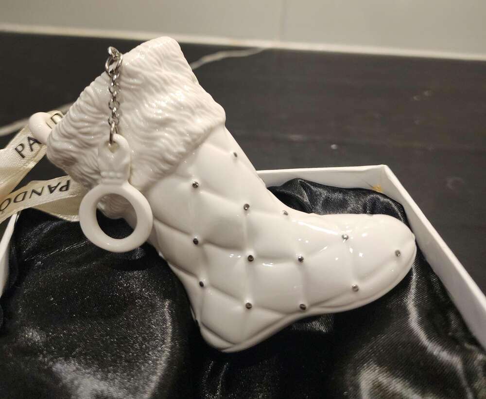Pandora 2012 Christmas Stocking Ornament | Limited Edition Porcelain Holiday Kee
